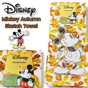 Disney Autumn Leaves Classic Sketch Mickey Kitchen Towel